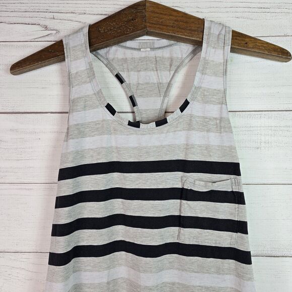 Lululemon Yogi Racerback Stripe Tank With Front Pocket Multicolor Women's Size 4 - Picture 2 of 7
